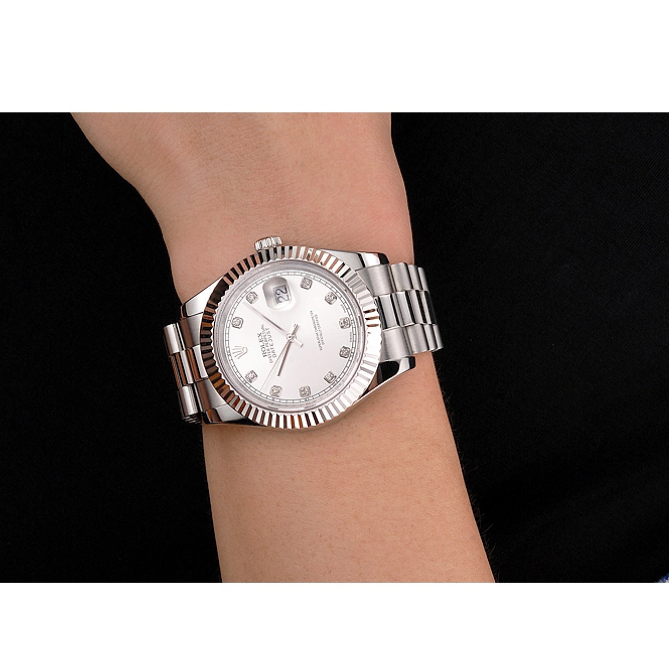 AAA replica watch Silver Datejust Stainless Dial And Case Bracelet Steel Rolex Swiss 0708